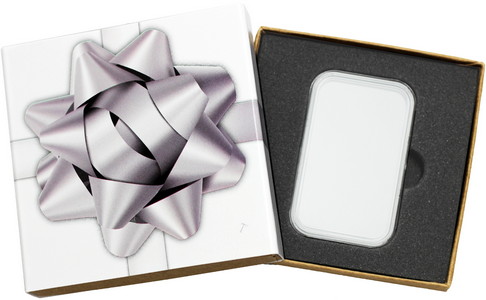 SilverTowne Natural Kraft Paper Gift Box with Silver Bow Box Sleeve